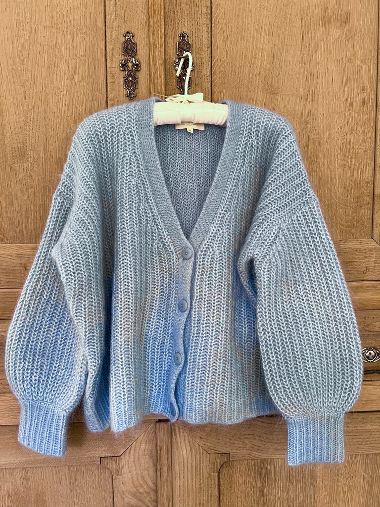 New! Sezane Achille Cardigan Light Blue Xs